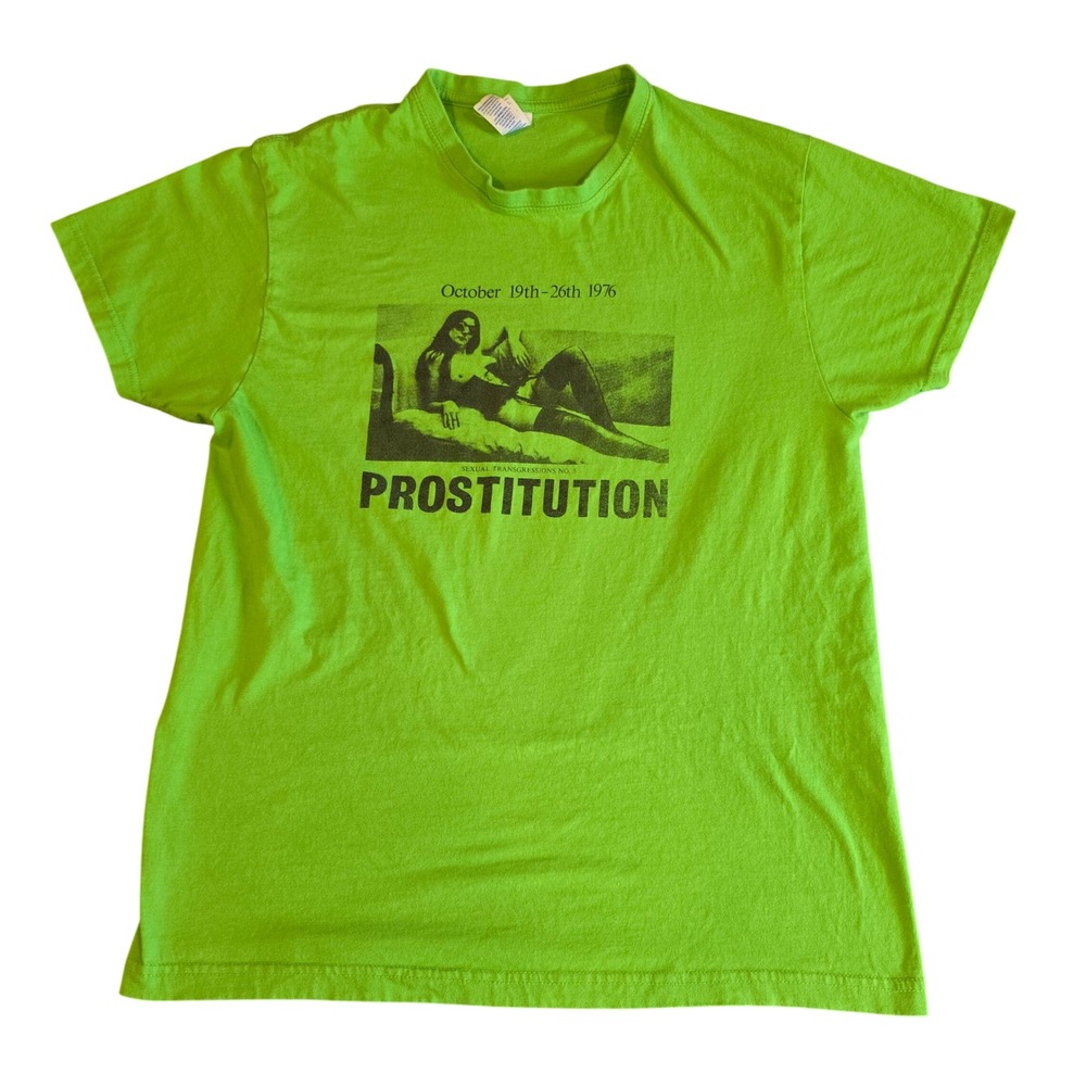 Throbbing Gristle Prostitution Exhibition T-Shirt Lime Green Punk Industrial M